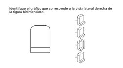 Identifique el gráfico que corresponde a la vista lateral derecha de 
la figura bidimensional.
