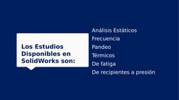 Los Estudios 
Disponibles en 
SolidWorks son:
Los Estudios 
Disponibles en 
SolidWorks son:
Análisis Estáticos
Frecuencia
Pan