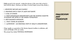 PHILOSOPHY
AND
PRINCIPLES
◦
◦
◦
◦
◦
◦
◦
◦
◦
◦
Highly personal in his approach, evaking the pleasures of the senses that go ha