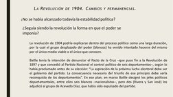 LA REVOLUCIÓN DE 1904. CAMBIOS Y PERMANENCIAS.
¿No se había alcanzado todavía la estabilidad política?
¿Seguía siendo la revo