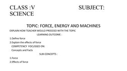 CLASS :V                              SUBJECT: 
SCIENCE