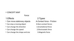 • CONCEPT MAP 
                                      Force
1.Effects                                       2.Types
• Can move
