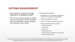 ASTHMA MANAGEMENT
▪The principle of treatment are risk 
reduction and symptom control
▪The aim is to reduce burden to patient