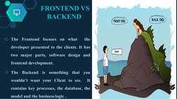 ◇The Frontend focuses on what  the 
developer presented to the clients. It has 
two major parts, software design and 
fronten