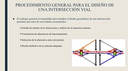 PROCEDIMIENTO GENERAL PARA EL DISEÑO DE 
UNA INTERSECCIÓN VIAL
■
El enfoque general recomendado para atender el diseño geomét