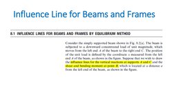 Influence Line for Beams and Frames
