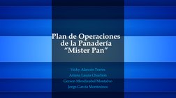 Plan de Operaciones 
de la Panadería 
“Mister Pan”
Vicky Alarcón Torres
Ariana Laura Chuchon
Gerson Mendizabal Montalvo
Jorge