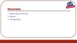 Overview
Default Route Overview
Syntax
Configuration
c
