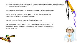 10. COMUNICARSE CON LOS DEMAS EXPRESANDO EMOCIONES, NECESIDADES, 
TEMORES U OPINIONES
11. VIVIR DE ACUERDO CON SUS PROPIOS VA