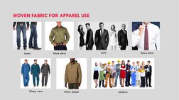 WOVEN FABRIC FOR APPAREL USE 
Jeans 
Work shirts 
Suits 
Dress shirts 
Uniform 
Work Jacket 
Sleep wear 
