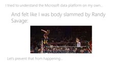 I tried to understand the Microsoft data platform on my own…
And felt like I was body slammed by Randy 
Savage:
Let’s prevent