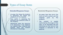Restricted Response Essay Science Example Guidelines for Restricted Essay Tests | PDF | Question | Test (Assessment)