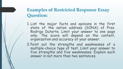 Restricted Response Essay Science Example Guidelines for Restricted Essay Tests | PDF | Question | Test (Assessment)