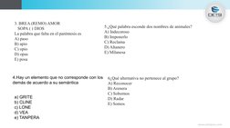 www.cietsiperu.com
3. BREA (REMO) AMOR
   SOPA ( ) DIOS
La palabra que falta en el paréntesis es
A) paso
B) apio
C) opio
D) o