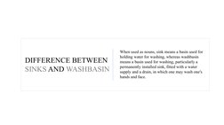 When used as nouns, sink means a basin used for 
holding water for washing, whereas washbasin 
means a basin used for washing