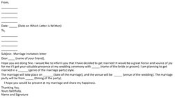 From,
__________
__________
__________
__________
Date: _____ (Date on Which Letter is Written)
To,
__________
__________
___