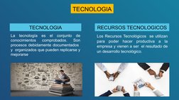 TECNOLOGIA
La tecnología es el conjunto de 
conocimientos 
comprobados. 
Son 
procesos debidamente documentados  
y  organiza