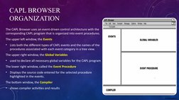 Confidential C
CAPL BROWSER 
ORGANIZATION
The CAPL Browser uses an event-driven control architecture with the 
corresponding
