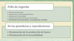 • Retraso del desarrollo
• Aumento de la conversión alimenticia
• Aumento de la mortalidad
• Aumento del número de las aves d