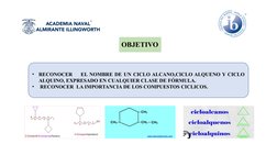 OBJETIVO
•
RECONOCER 
EL NOMBRE DE UN CICLO ALCANO,CICLO ALQUENO Y CICLO 
ALQUINO, EXPRESADO EN CUALQUIER CLASE DE FÓRMULA.