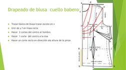 Drapeado de blusa  cuello babero 
Trazar básico de blusa trazar escote en v
Unir de y f en línea recta 
Hacer  2 cortes de