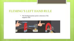 FLEMING’S LEFT HAND RULE
•
The forefinger/pointer points to direction of the 
magnetic field.
