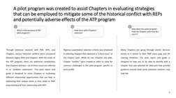 How does this pilot program
help my Chapter, and how do I
use it?
How were pilot Chapters
selected?
What is the purpose of