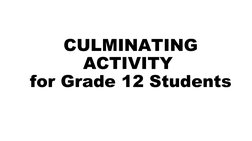Grade 12 Culminating Activity Guide | PDF