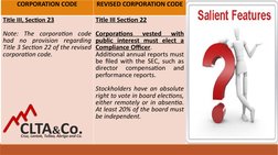 CORPORATION CODE
REVISED CORPORATION CODE
Title III, Section 23
Note: The corporation code 
had no provision regarding 
Title