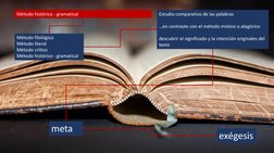 Método filológico
Método literal
Método crítico
Método histórico - gramatical
Estudio comparativo de las palabras
…en contras
