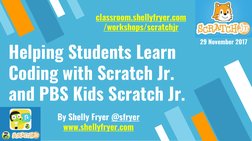 Helping Students Learn 
Coding with Scratch Jr. 
and PBS Kids Scratch Jr.
By Shelly Fryer @sfryer
www.shellyfryer.com
29 Nove