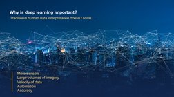 Why is deep learning important?
Traditional human data interpretation doesn’t scale….
More sensors
Large volumes of imagery
V