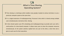 Overview of Time Sharing Operating Systems | PDF | Operating System ...