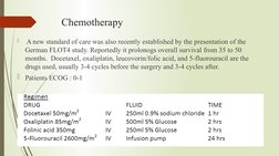 Chemotherapy

 A new standard of care was also recently established by the presentation of the 
German FLOT4 study. Reported