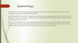 Epidemiology

Gastric cancer is the fifth most frequently diagnosed cancer and the third leading cause of cancer deaths 
wor