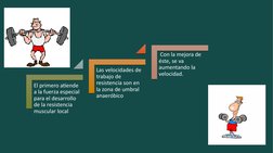 El primero atiende 
a la fuerza especial 
para el desarrollo 
de la resistencia 
muscular local
Las velocidades de 
trabajo d