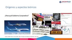 Orígenes y aspectos teóricos
¿Para qué Gobierno Corporativo?
Fuente: Andrés Oneto La Faye (2018). Taller “Principios de Gobie