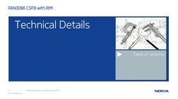 11
© Nokia Solutions and Networks 2015
Technical Details
RAN3086 CSFB with RIM
Table of contents
For internal use
