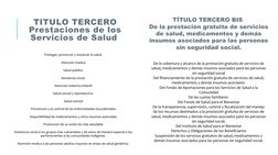 TITULO TERCERO
Prestaciones de los 
Servicios de Salud 
Proteger, promover y restaurar la salud.
Atención medica
Salud public