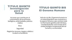 Artículo 103 Bis. El genoma humano es 
el material genético que caracteriza a 
la especie humana y que contiene toda 
la inf