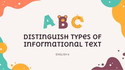 ENGLISH 6
Distinguish Types of 
informational text
