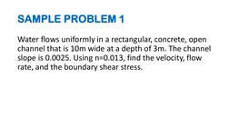 Open Channel Flow Sample Problems | PDF | Shear Stress | Soft Matter