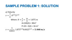 10 - OPEN CHANNELS Sample Problems | PDF | Shear Stress | Soft Matter