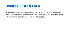 10 - OPEN CHANNELS Sample Problems | PDF | Shear Stress | Soft Matter