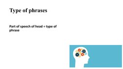 Type of phrases
Part of speech of head = type of 
phrase
