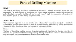 HEAD
The head of the drilling machine is composed of the sleeve, a spindle, an electric motor and feed 
mechanism. The head i
