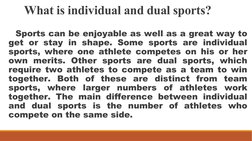 Individual and Dual Sports Overview | PDF | Athlete | Sports
