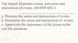 Intersection and Union of Events | PDF | Teaching Mathematics