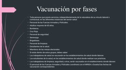 Vacunación por fases
• Toda persona que presta servicios, independientemente de la naturaleza de su vínculo laboral o 
contra