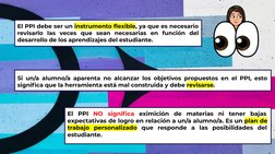 Si un/a alumno/a aparenta no alcanzar los objetivos propuestos en el PPI, esto 
signiﬁca que la herramienta está mal construi